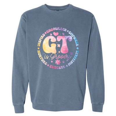 Gifted Gt Is Groovy Teacher Appreciation Week Back To School Great Gift Garment-Dyed Sweatshirt