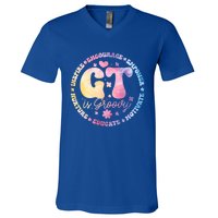 Gifted Gt Is Groovy Teacher Appreciation Week Back To School Great Gift V-Neck T-Shirt