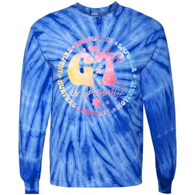 Gifted Gt Is Groovy Teacher Appreciation Week Back To School Great Gift Tie-Dye Long Sleeve Shirt