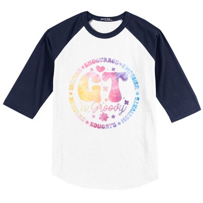 Gifted Gt Is Groovy Teacher Appreciation Week Back To School Great Gift Baseball Sleeve Shirt