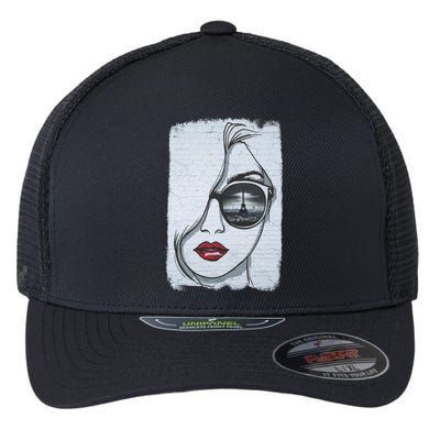 Graffiti Girl In Paris Flexfit Unipanel Trucker Cap