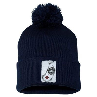 Graffiti Girl In Paris Pom Pom 12in Knit Beanie