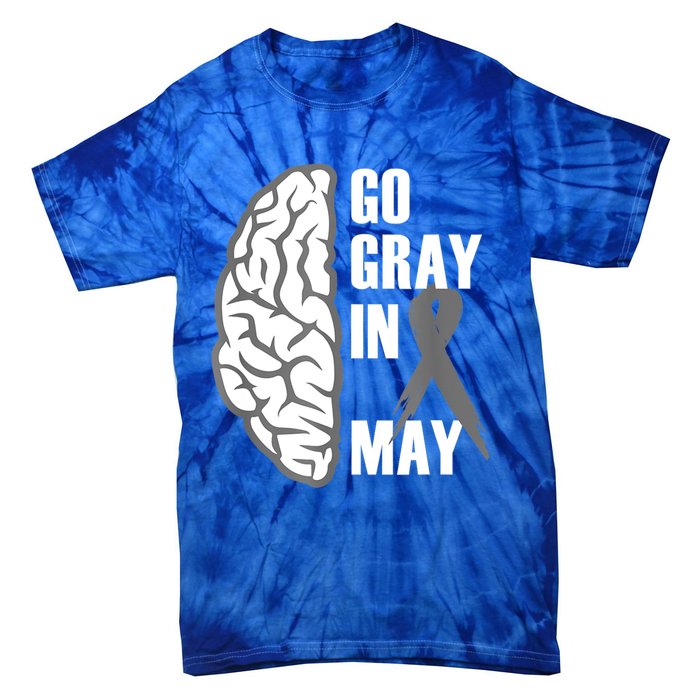 Go Gray In May Brain Cancer Awareness Gift Tie-Dye T-Shirt