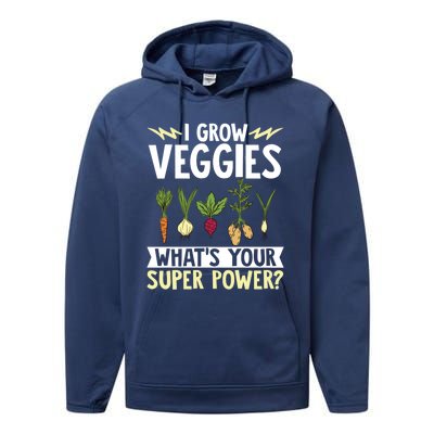 Gardener Gardening I Grow Veggies Super Power? Gift Performance Fleece Hoodie