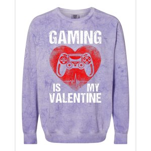 Gamer Gaming Is My Valentine Boys Teen Valentines Colorblast Crewneck Sweatshirt