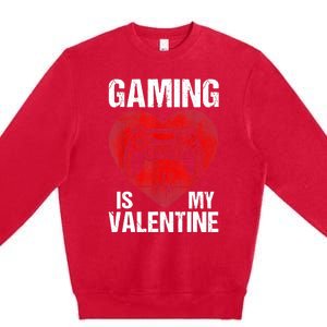 Gamer Gaming Is My Valentine Boys Teen Valentines Premium Crewneck Sweatshirt