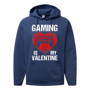 Gamer Gaming Is My Valentine Boys Teen Valentines Performance Fleece Hoodie