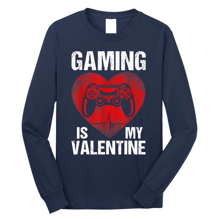 Gamer Gaming Is My Valentine Boys Teen Valentines Long Sleeve Shirt