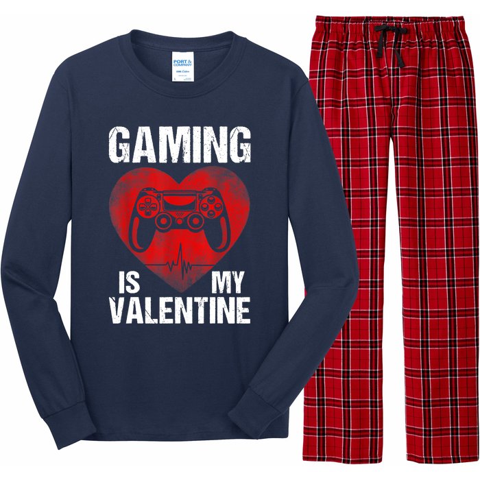 Gamer Gaming Is My Valentine Boys Teen Valentines Long Sleeve Pajama Set