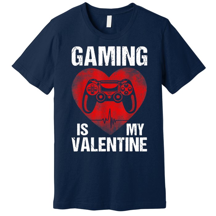 Gamer Gaming Is My Valentine Boys Teen Valentines Premium T-Shirt