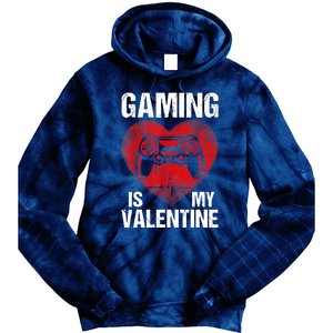 Gamer Gaming Is My Valentine Boys Teen Valentines Tie Dye Hoodie