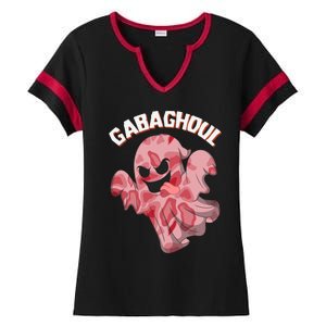 Gabaghoul Ghost Italian Ham Halloween Gabagool Parody Gift Ladies Halftime Notch Neck Tee