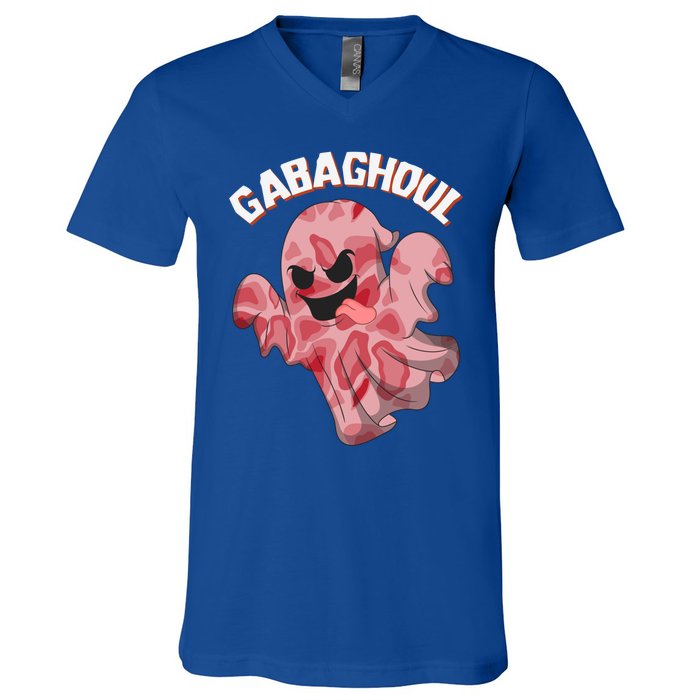 Gabaghoul Ghost Italian Ham Halloween Gabagool Parody Gift V-Neck T-Shirt