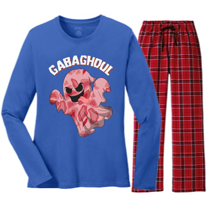 Gabaghoul Ghost Italian Ham Halloween Gabagool Parody Gift Women's Long Sleeve Flannel Pajama Set 