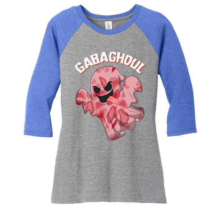 Gabaghoul Ghost Italian Ham Halloween Gabagool Parody Gift Women's Tri-Blend 3/4-Sleeve Raglan Shirt