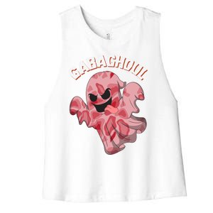 Gabaghoul Ghost Italian Ham Halloween Gabagool Parody Gift Women's Racerback Cropped Tank