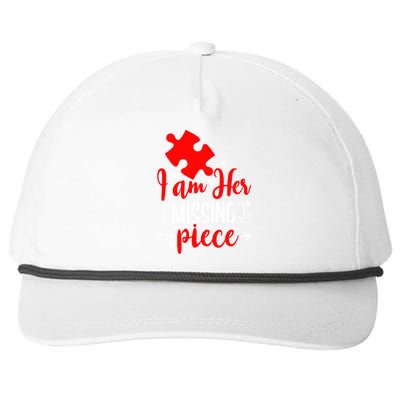 Guys Gift I Am Her Missing Piece Gift Couples Valentines Day Gift Snapback Five-Panel Rope Hat