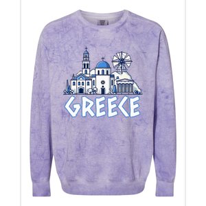 Greece Greek Island Vacation Souvenir Santorini Myconos Kos Colorblast Crewneck Sweatshirt