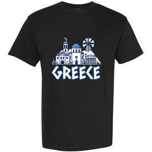 Greece Greek Island Vacation Souvenir Santorini Myconos Kos Garment-Dyed Heavyweight T-Shirt