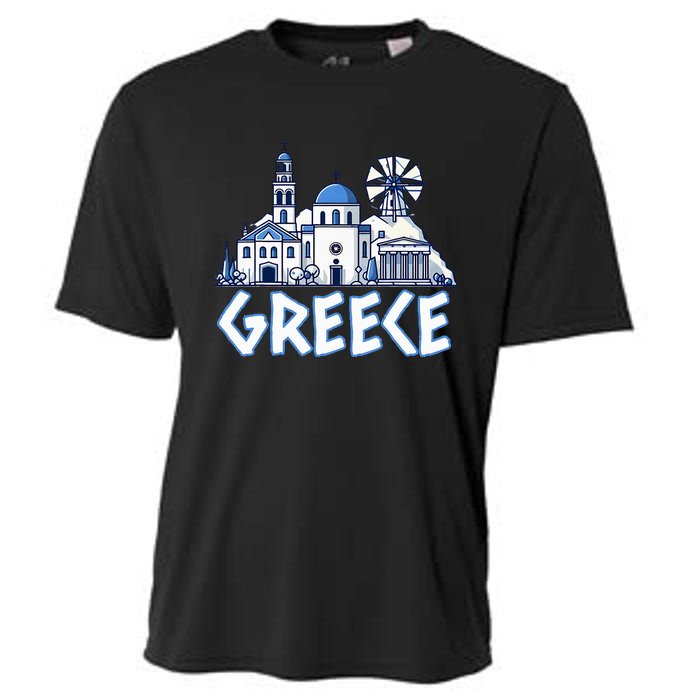 Greece Greek Island Vacation Souvenir Santorini Myconos Kos Cooling Performance Crew T-Shirt