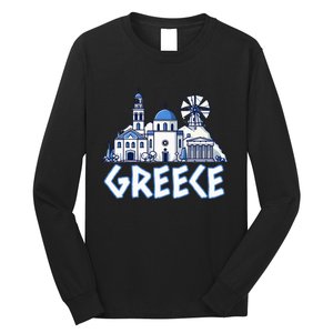 Greece Greek Island Vacation Souvenir Santorini Myconos Kos Long Sleeve Shirt