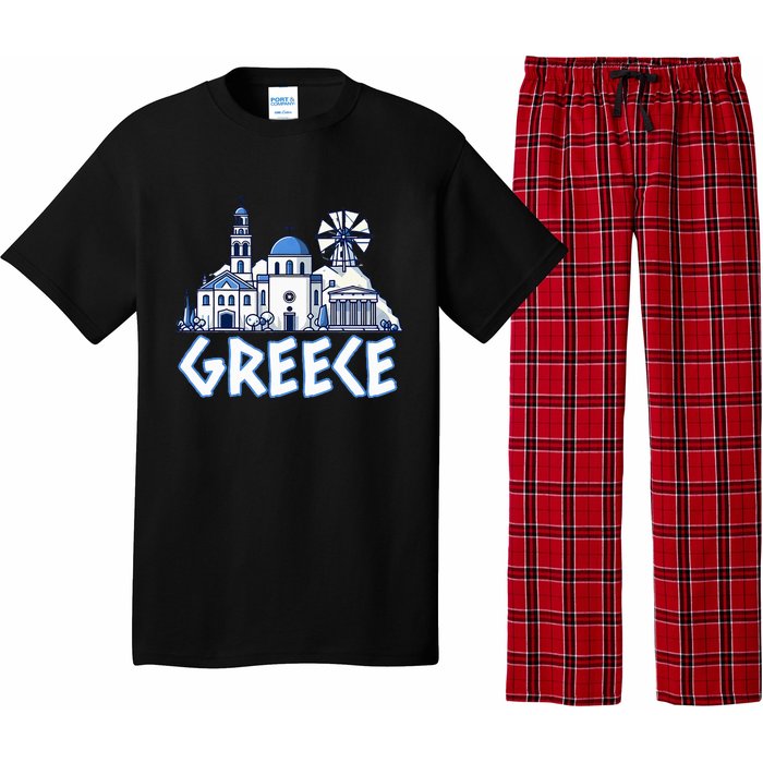 Greece Greek Island Vacation Souvenir Santorini Myconos Kos Pajama Set