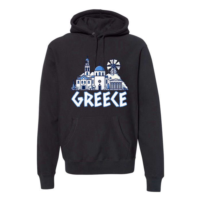 Greece Greek Island Vacation Souvenir Santorini Myconos Kos Premium Hoodie