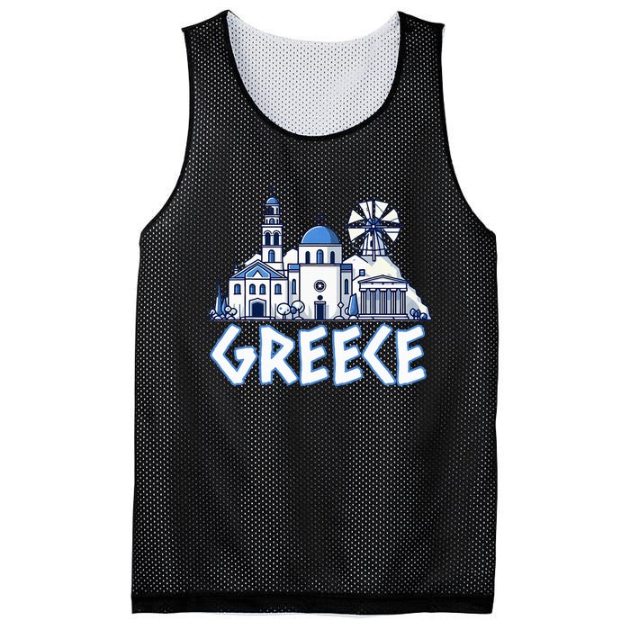 Greece Greek Island Vacation Souvenir Santorini Myconos Kos Mesh Reversible Basketball Jersey Tank