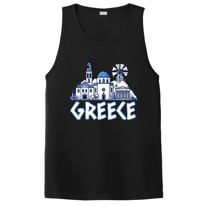 Greece Greek Island Vacation Souvenir Santorini Myconos Kos PosiCharge Competitor Tank