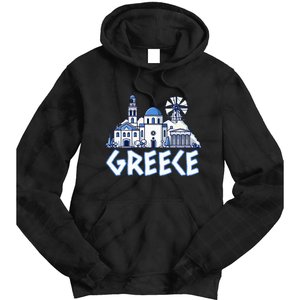 Greece Greek Island Vacation Souvenir Santorini Myconos Kos Tie Dye Hoodie