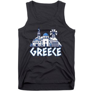 Greece Greek Island Vacation Souvenir Santorini Myconos Kos Tank Top