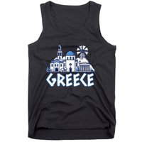 Greece Greek Island Vacation Souvenir Santorini Myconos Kos Tank Top