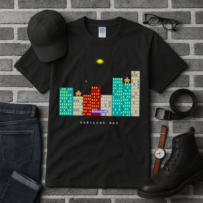 Gorillas.Bas Game In Qbasic Or Quickbasic Fanart Tall T-Shirt