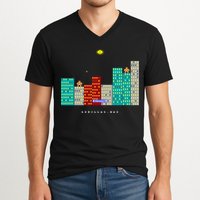 Gorillas.Bas Game In Qbasic Or Quickbasic Fanart V-Neck T-Shirt