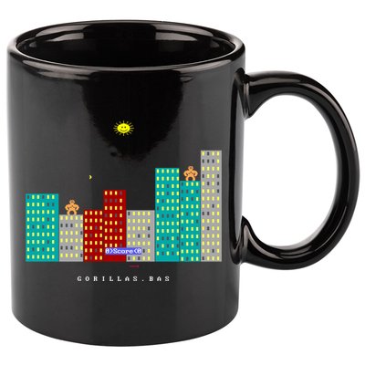 Gorillas.Bas Game In Qbasic Or Quickbasic Fanart 11oz C Handle Ceramic Mug