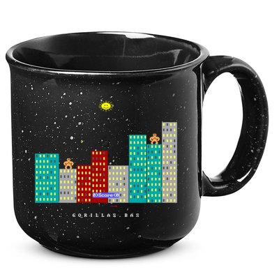Gorillas.Bas Game In Qbasic Or Quickbasic Fanart 15oz Campfire Ceramic Mug