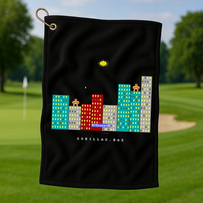 Gorillas.Bas Game In Qbasic Or Quickbasic Fanart Golf Towel