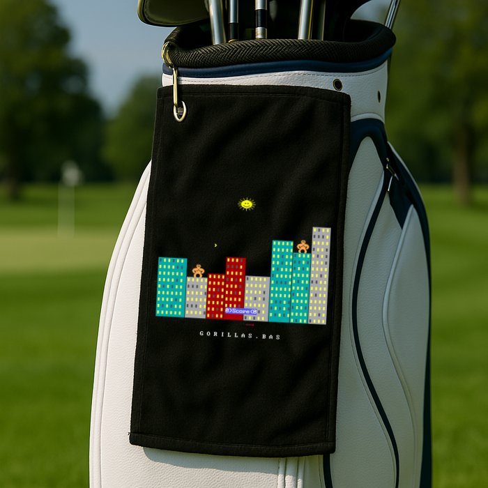 Gorillas.Bas Game In Qbasic Or Quickbasic Fanart Golf Towel
