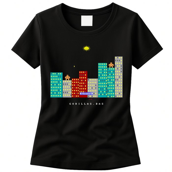 Gorillas.Bas Game In Qbasic Or Quickbasic Fanart Womens T-Shirt