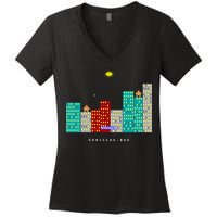 Gorillas.Bas Game In Qbasic Or Quickbasic Fanart Women's V-Neck T-Shirt