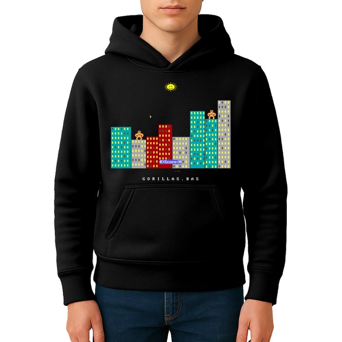 Gorillas.Bas Game In Qbasic Or Quickbasic Fanart Kids Hoodie