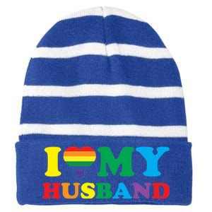 Gift Striped Beanie with Solid Band