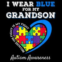 Grandma Grandpa I Wear Blue For My Grandson Autism Awareness Drawstring Bag