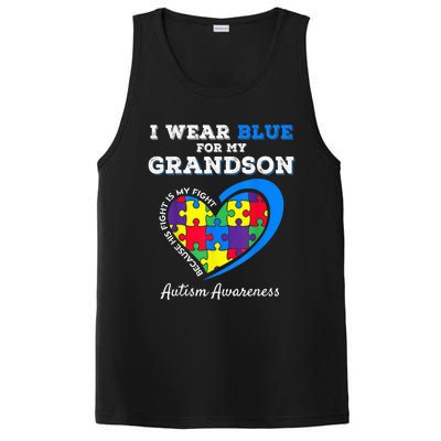 Grandma Grandpa I Wear Blue For My Grandson Autism Awareness PosiCharge Competitor Tank