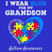 Grandma Grandpa I Wear Blue For My Grandson Autism Awareness Tank Top