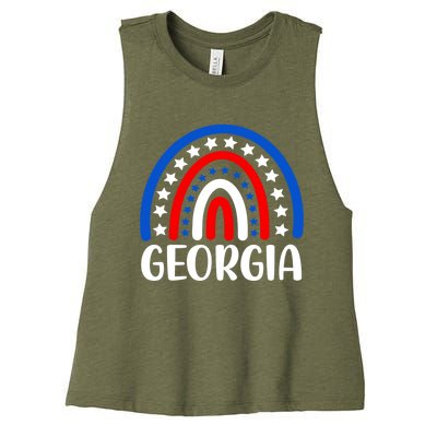 Georgia Gift I Love Georgia Usa Funny Gift Women's Racerback Cropped Tank