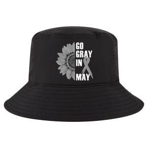 Go Gray In May Brain Cancer Awareness Grey Ribbon Sunflower Cool Comfort Performance Bucket Hat