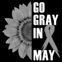 Go Gray In May Brain Cancer Awareness Grey Ribbon Sunflower Bucket Hat