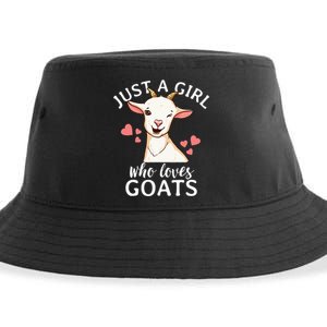 Goat Girl Just A Girl Who Loves Goats Farmer Goat Mom Sustainable Bucket Hat