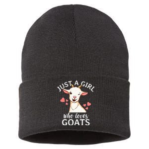 Goat Girl Just A Girl Who Loves Goats Farmer Goat Mom Sustainable Knit Beanie